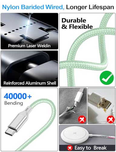 Travel Essentials,Multi Charging Cable for Apple Watch Charger/iPhone Charger/Samsung Charger,USB A & Type C Power Cable for iWatch Ultra/10-2/iPhone 17-11/Samsung S26,Serial Cables,Car[1.2M]-Green - color: 1-Green, size: 1.2M