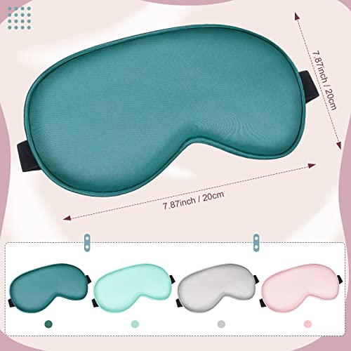 Bbto 4 Pcs Silk Sleep Eye Masks Smooth Soft Satin Eye Covers with Adjustable Strap Blindfold for Sleeping Blocking Out Lights Travel Relaxation(Multicolor) - color: Multicolor