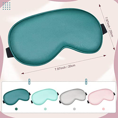 Bbto 4 Pcs Silk Sleep Eye Masks Smooth Soft Satin Eye Covers with Adjustable Strap Blindfold for Sleeping Blocking Out Lights Travel Relaxation(Multicolor) - color: Multicolor