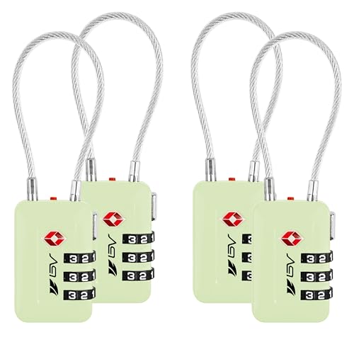 TSA Accepted Luggage Travel Lock, Set-Your-Own Combination Lock for School Gym Locker, Luggage Suitcase Baggage Locks, Filing Cabinets, Toolbox, Case (Mint Green, 4 Pack) - color: Mint Green, size: 4 Pack