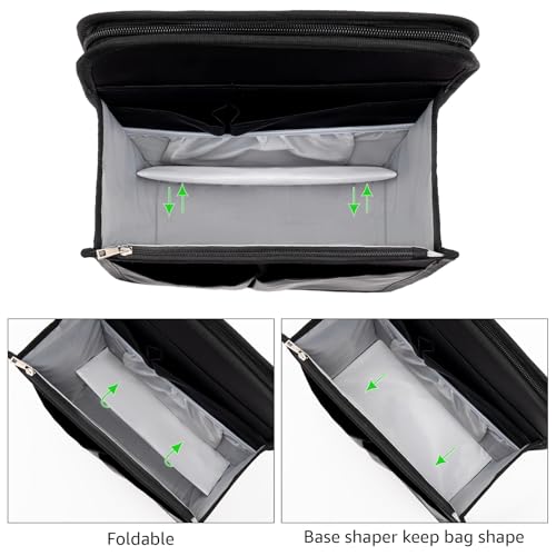 Yoillione Backpack Organizer Insert for Men and Women with Base Shaper - Lightweight Bag Organizer with High Capacity, 17 Pockets with Zipper (13'' Height, Black) - size: Medium