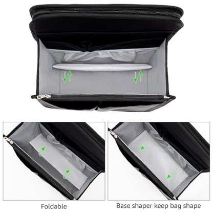 Yoillione Backpack Organizer Insert for Men and Women with Base Shaper - Lightweight Bag Organizer with High Capacity, 17 Pockets with Zipper (13'' Height, Black) - size: Medium