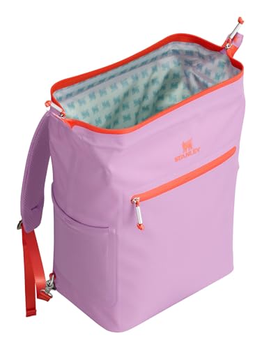 Stanley All Day Madeleine Backpack Soft Cooler 20 Can Cooler with Handle and Shoulder Straps Insulated Travel Bag with Zipper BPA-Free - color: Lilac, style: Midi