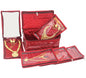 atorakushon Satin Makeup Pouches Cosmetic Necklace Earrings Jewellery Organizer For Women Maroon (Maroon) - color: Maroon