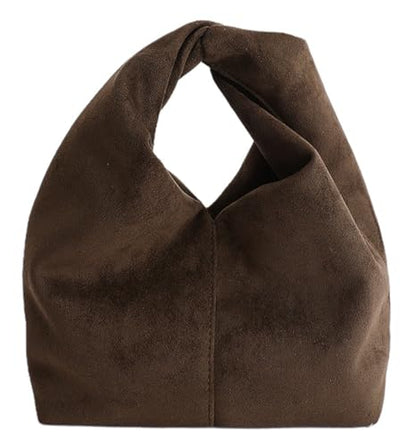 Slouchy Suede Crescent Crossbody Purses Women Cute Hobo Bags Trendy Satchels Underarm Shoulder Bag Travel Tote Handbag 2026 - color: A Suede Green Coffee-no Strap