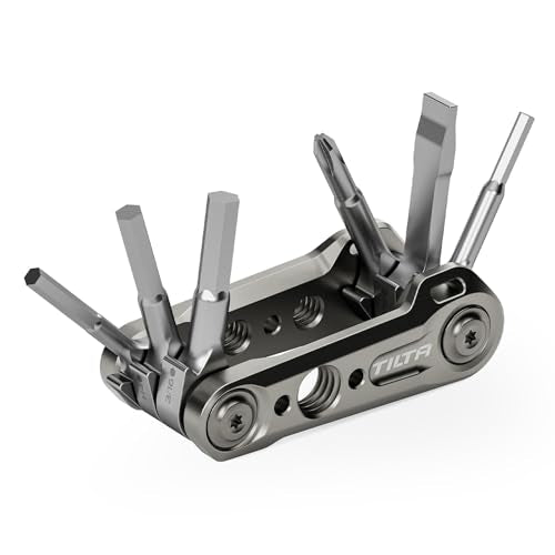 Tilta Multi-Functional Mini Tool Kit | Features Allen Keys and Screw Drivers | Compact & Lightweight | Compatible with Most Cages & Camera Systems (Titanium Grey) TA-MMT-TG - color: Titanium Grey