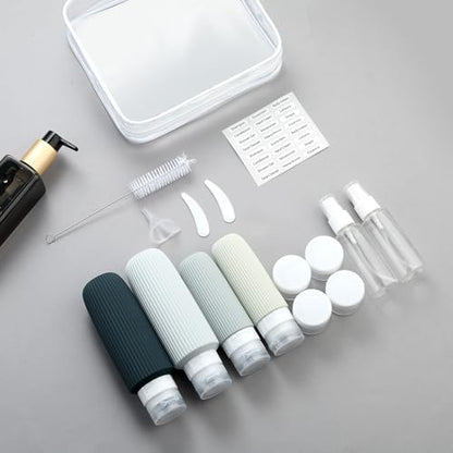 Mrsdry 16 Pack Travel Bottles for Toiletries, Large 6oz Silicone Travel Containers, Leak Proof Refillable Liquid Shampoo And Conditioner Travel Essentials - color: Grey, size: Large