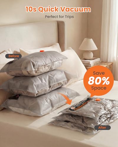 Vacuum Bags for Clothing Travel with Rechargeable Electric Pump, 15 Pack Compression Vacuuum Storage Bags for Luggage and Seasonal Storage, Space Saver Seal Bags for Cruise and Vacation - size: 15 Pack Travel Size