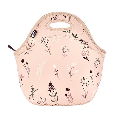 Built Gourmet Getaway Lunch Bag - Rose Floral, Insulated Neoprene Tote with Soft Handles & Zipper, Reusable Food Carrier for Work, Travel & Picnics - BPA-Free, Keeps Food Hot & Cold for 4 Hours - color: Rose Floral