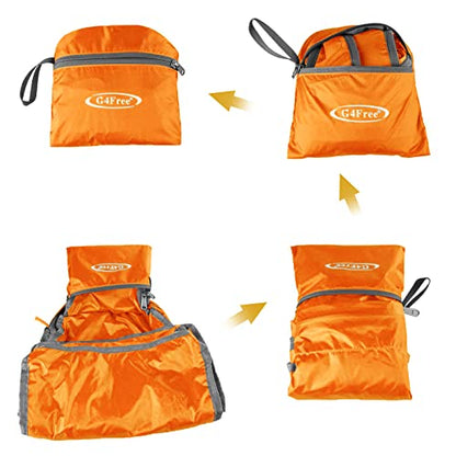 G4Free 20L Lightweight Packable Backpack Travel Hiking Daypack Foldable Backpack for Men Women - color: A-orange