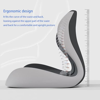 L-Shaped Seat Cushion for Long Sitting,Memory Foam Ergonomic Back Support Driving Seat Cushion for Back Pain,Non-Slip Design for Car, Truck, Home Chair & Office Seat (Black Gray)