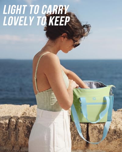 GLORIEROO Pastel Lunch Box Women | Insulated Soft Waterproof Leakproof Lunch Bag Cooler | Adjustable Strap | BPA-Free - color: Mint Breeze