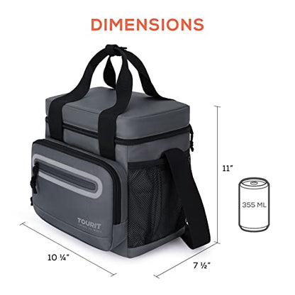 TOURIT Large Lunch Bag 14L Insulated Lunch Box Lunch Cooler for Men Women Work, Black - color: A-Dark Gray