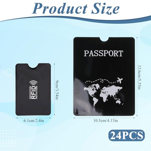 24 PCS RFID Blocking Sleeves for Credit Cards & Passports, 4 Passport Holders & 20pcs Credit Card Protector Sleeves for Travel, Protect Your Credits, Debit, and ID Cards