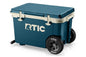 RTIC 52 Quart Ultra-Light Wheeled Hard Cooler Insulated Portable Ice Chest Box for Beach, Drink, Beverage, Camping, Picnic, Fishing, Boat, Barbecue, 30% Lighter Than Rotomolded Coolers - color: Marine/Canvas