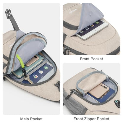 G4Free RFID Sling Bag Crossbody Backpack Small Chest Shoulder Bag Hiking Outdoor - color: Ivovy