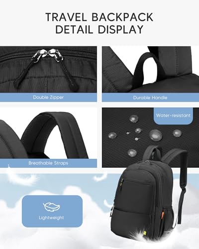 Personal Item Bag 17x10x9 Travel Backpack Carry On Flight Approved Ryanair 40x20x25cm Lightweight Waterproof Causal Bookbag for College, Travel (Gery) - color: Grey