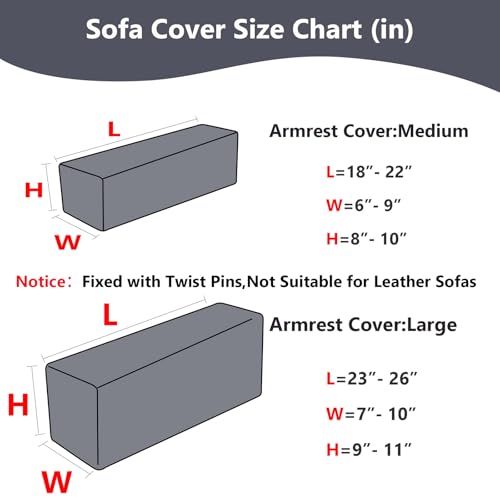 Yoovat Couch Arm Covers Sofa Arm Cover armrest Covers for Sofa Couch Armrest Cover Chair Arm Cover Set of 2 (Texture-Green,Large (Set of 2)) - color: Texture-green, size: Large (Set of 2)