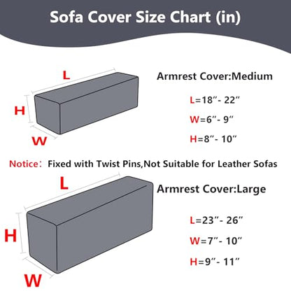 Yoovat Couch Arm Covers Sofa Arm Cover armrest Covers for Sofa Couch Armrest Cover Chair Arm Cover Set of 2 (Texture-Green,Large (Set of 2)) - color: Texture-green, size: Large (Set of 2)