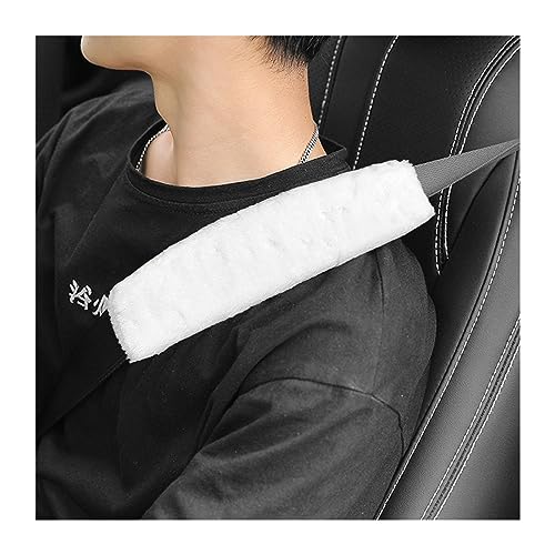 Ziciner 2 Packs Car Seatbelt Covers Shoulder Pad, Universal Soft Faux Sheepskin Shoulder Cover for Comfortable Driving, Fluffy Seat Belt Protector Help to Protect Your Neck and Shoulder (White) - color: White