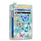 Yonlevres Credit Card Holder Slim Wallet, Butterfly RFID Wallet Women Front Pocket Small Card Holder, Travel Cute Funny Thin Card Case ID Window PU Leather RFID Blocking Card Organizer Gifts Girls - color: Butterfly Flower