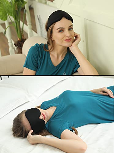 Sleep Mask, 3D Deep Contoured Eye Covers for Sleeping, 99% Block Out Light Eye Mask, Zero Pressure Cup Blindfold for Men Women, with Adjustable Strap for Sleeping, Yoga, Traveling (Black) - color: Black