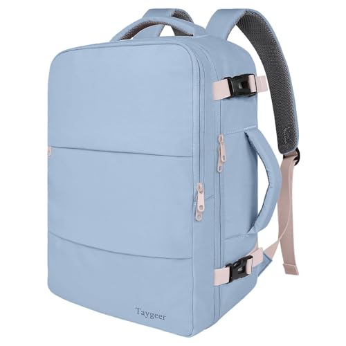 Taygeer Travel Backpack for Women, Carry On Backpack with Water Bottle Pocket & Shoe Pouch, TSA 15.6inch Laptop Mochila Flight Approved, Nurse Bag Casual Daypack for Weekender Hiking, Powder Purple - color: Powderpurple, size: Large