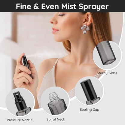 Segbeauty 5 Packs Travel Perfume Bottle Refillable, 10ML Mini Portable Glass Spray Bottles Atomizer, Empty Cologne Sample Dispenser with Funnel and Pipette, Perfume Making Kit Toiletries Container - color: Mixed, style: Mini Bottles