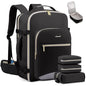 LOVEVOOK 40L Travel Backpack with Waist Strap,Flight Approved Carry on Backpack,Waterproof Personal Item Travel Bag,TSA Carry on Luggage Suitcase Travel Essentials,Gifts for Women & Men,fit 17" Laptop - color: Black-grey, size: Large-40L-4Pcs(Waist Strap)
