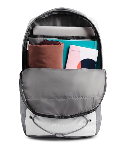 The North Face Women's Jester Everyday Laptop Backpack - Commuter Travel Bag, Laptop Sleeve, Water-Repellent, TNF White Metallic Mélange/Mid Grey-NPF, One Size - color: Tnf White Metallic Mélange/Mid Grey-npf