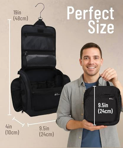 D&D Wanderlust D&D Hanging Travel Toiletry Bag for Men and Women – Cosmetics, Makeup and Toiletries Organizer Kit with 10 Compartments - color: Black