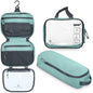 Toiletry Bag Kit 3 Piece Set: Hanging Travel Toiletry Bag + 311 TSA Cosmetic Liquid Bag + Accessory Organizer Pouch - color: Turquoise