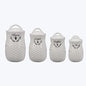 Young's Inc Ceramic Honey Bee Canisters, 4 pc/set - color: White