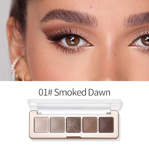 Neutral Nude Brown Eyeshadow Palette – Beige, Cool Taupe, Bronze Gold Shimmer, Cocoa Brown & Deep Espresso Matte, High Pigment Blendable Long-Lasting Eye Shadow for Daily Soft Glam & Mature Eyes - color: C01