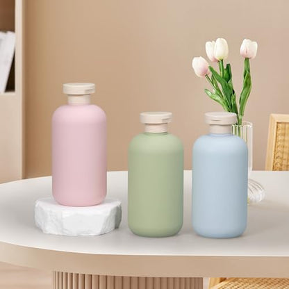 Travel Shampoo Bottle, Empty Plastic Squeeze Bottles 10oz with Flip Cap, Lotion Container for Tavel Size Shampoo and Conditioner - color: Blue+Green+Pink, size: 10 oz