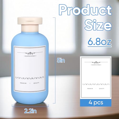 3 PACK Travel Shampoo Bottle, Empty Plastic Squeeze Bottles 6.8oz with Flip Cap, Lotion Container for Toiletries Travel Size Shampoo and Conditioner - color: Light Blue, size: 6.8 oz
