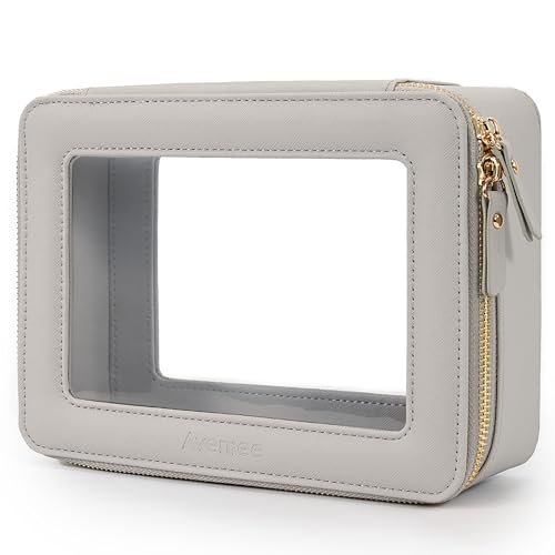 Aveniee Clear Makeup Bag Organizer,Large Travel Toiletry Bag for Women, Waterproof Cosmetic Pouch with Zippers,Car Organizers and Storage Case for Accessories,Grey - color: Grey, style: Large Glam
