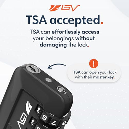 TSA Accepted Luggage Travel Lock, Set-Your-Own Combination Lock for School Gym Locker, Luggage Suitcase Baggage Locks, Filing Cabinets, Toolbox, Case (Black, 2 Pack) - color: Black, size: 2 Pack