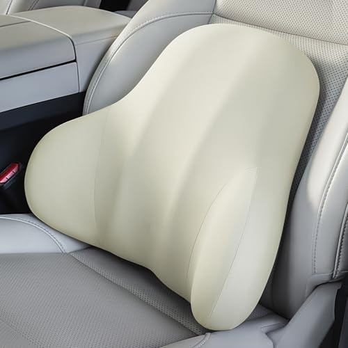 BABUR Lumbar Support Pillow for Car, Ergonomic Memory Foam Support Pillow for Lower Back Pain Relief, Washable Cover, Lumbar Cushion for Driving Seat, Fits Most Cars | Beige - color: Beige
