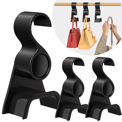 Premium Acrylic Purse Hanger Closet Set of 3, Purse Organizer for Closet Black, Purse Hanger Hook for Organizer Storage Purses Tote Bag Backpacks Handbags - color: Black, size: 3 Pack