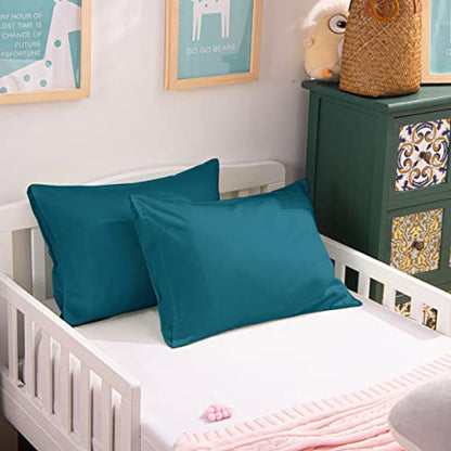 NTBAY Egyptian Cotton Toddler Pillowcases - Set of 2 - Travel Pillow Cases - 500 Thread Count Cotton 13x18 Pillow Covers - Envelope Closure Nursery Pillowcases, 13x18 Inches, Slate Blue - color: Slate Blue