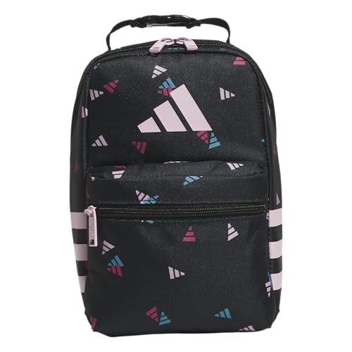 adidas Kids Santiago Lunch Bag – Insulated Cooler Lunchbox for Girls & Boys, 8L, Meadow Floral Black/Black/White/3, One Size - color: Meadow Floral Black/Black/White/3