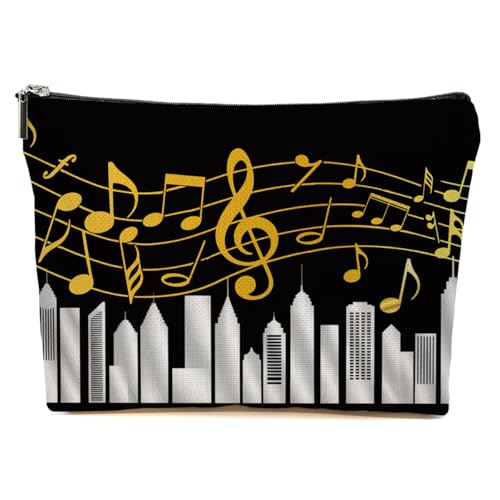 JIUWEIHU Piano Keys Makeup Bag, Musical Cosmetic Bags Travel Organizer Bag Zipper Pouch, Christmas Birthday Gifts for Pianist Music Lover Women Friend Colleague Sister Musicians - color: Multicolor 0064