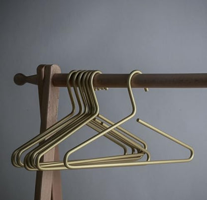 Premium Matte Gold Aluminum Coat Hangers 10 Piece Set, 16.5” Extra Smooth & Durable Metal Shirt Dress Hanger,Aluminum Alloy Hanger,Clothing Support,Clothing Hang - style: Golden Elegant Hanger（10）