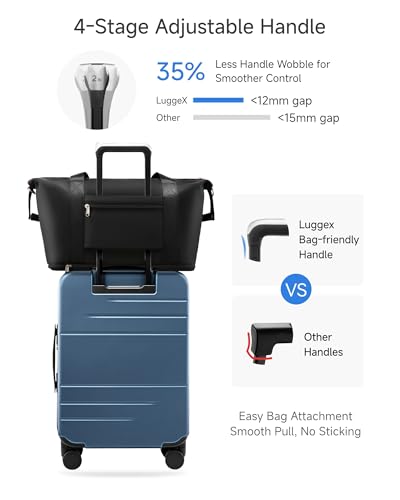 LUGGEX Carry On Luggage Top Opening, FLA Aluminum Frame Polycarbonate Hard Shell Suitcase (FX-Enhance, Silver Grey, 20 Inch, 38L) - color: Silver Grey