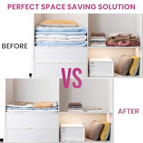 TAILI 8 Pack Vacuum Storage Bags, XXL Jumbo (47x39 Inch), Vacuum Sealed Bags for Comforter and Blankets, Bedding, Clothing, Giant Space Saver Bags for Huge Stuffed Toy - size: 8 XXL