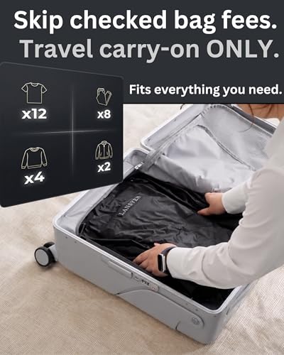 travel pack vacuum kit - Reusable Nylon Compression Bags + Rechargeable Pump - Save 60% Space - vacuum travel bags with pump - for Carry-On & Suitcase 2packbag