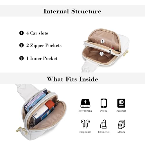 Haytijoe Small Anti Theft Crossbody Bag for Women Faux Leather Lightweight Sling Bags RFID Blocking Fanny Pack for Travel - color: White