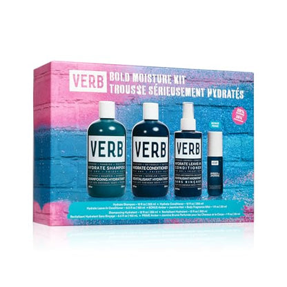 VERB Hydrate Shampoo + Conditioner Duo - Cleanses + Nourishes Dry + Frizzy Hair to Smooth + Reduce Frizz - Amber + Warm Jasmine Scent - size: 7.88 Fl Oz (Pack of 4)