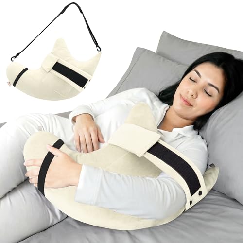 Shoulder Surgery Pillow for Rotator Cuff Pain Impingement Replacement Recovery Aids Side Sleepers Body Post Arm Torn Injury Support Relief Supplies Broken Collarbone Neck Rehab Must Haves - color: Creamy White, size: no Forearm Sling